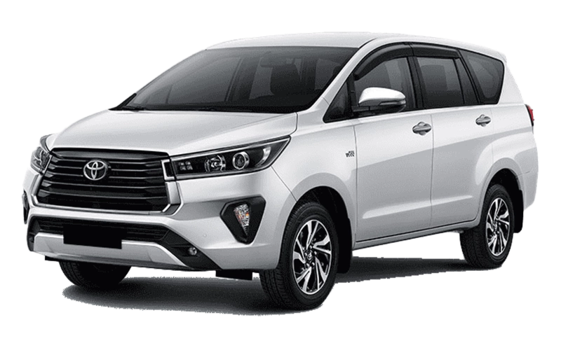 Toyota Innova Reborn 2022, luxurious and comfortable 7 seater vehicle. Fill USB ports, Android head unit, reclining seat, and AC.