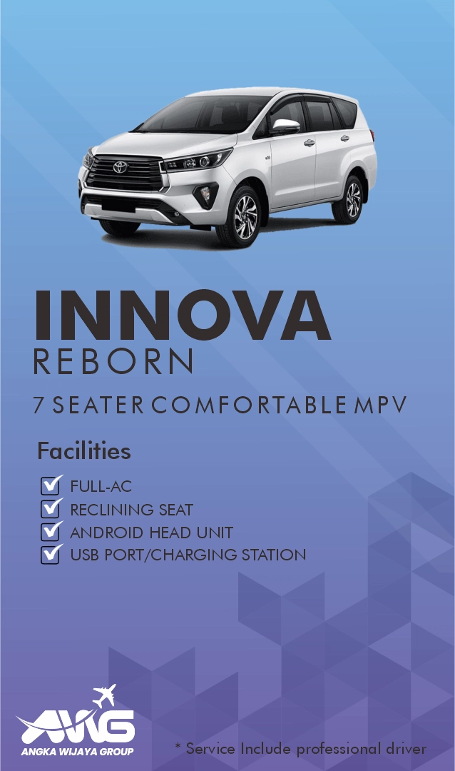 AWG Trans car rental and travel agency, provide toyota innova reborn 7 seater for family, group or business.