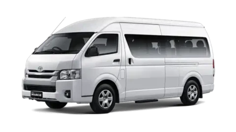 Car rental and travel agency provides Toyota HiAce Commuter