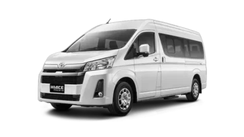 Car rental and travel agency provides Toyota HiAce Premio