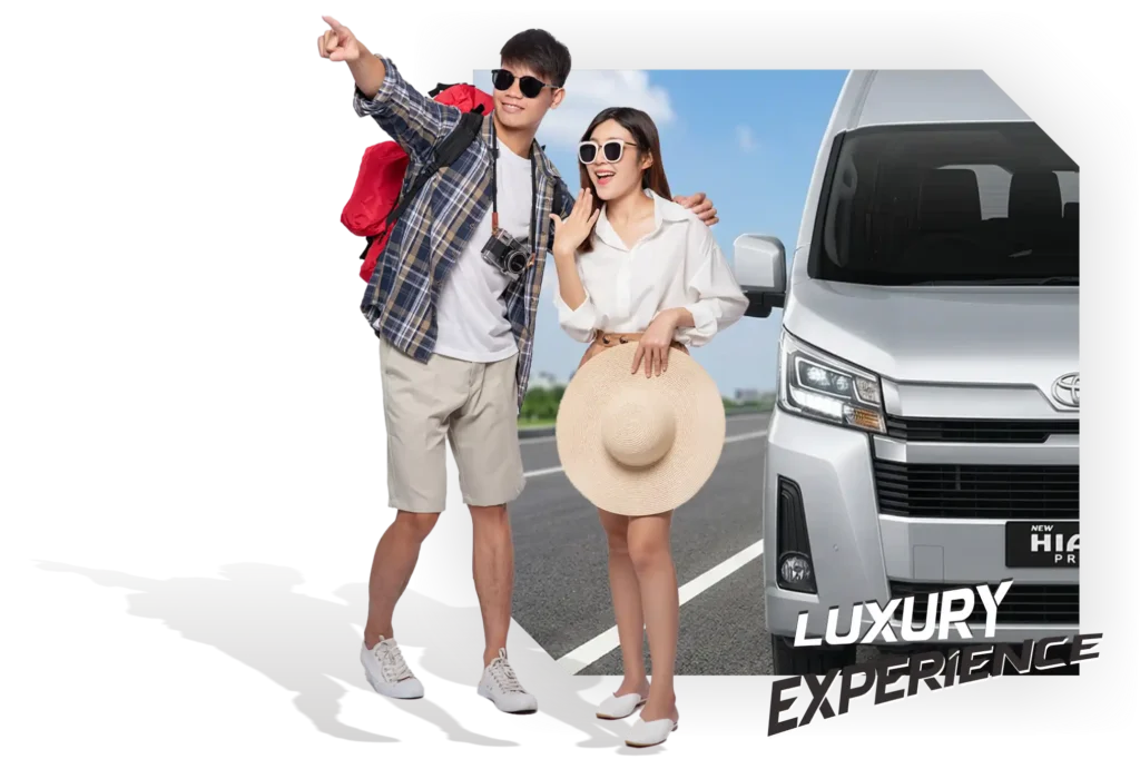 Car rental and travel agency bring Tourist travel with Toyota Hiace Premio